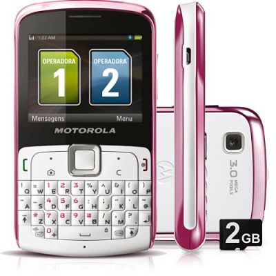 Celular Motokey EX115 Dual Chip - Branco / Rosa - Desbloquea